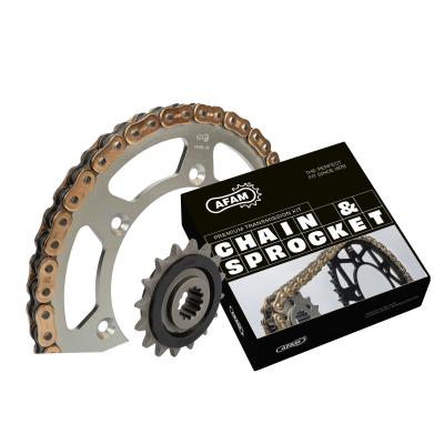 Kit chaine AFAM 520 Type Acier Premium avec pignon silencieux