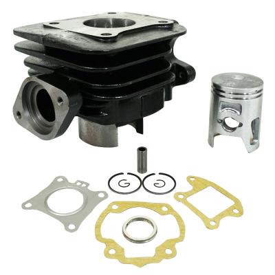 Kit cylindre-piston P2R CYLINDRE SCOOT ADAPTABLE KYMCO 50 AGILITY 2T, PEOPLE 2T, SUPER 9 2T (ADMISSION SUR CYLINDRE, AXE DE PISTON 12 mm) -P2R FONTE PRE