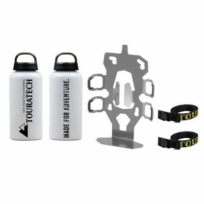 Kit de fixation Bagagerie Touratech ZEGA Evo Support accessoires porte bidon double deux gourdes - Argent