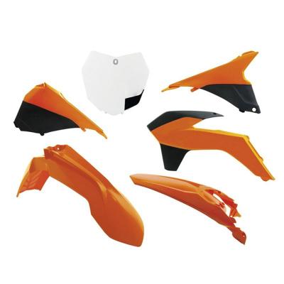 Kit plastiques R-tech 6 p orange-blanc