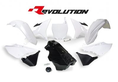 Kit plastiques Racetech Revolution + r&eacute;servoir blanc/noir