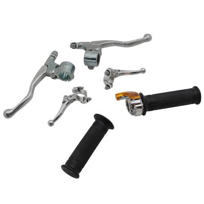 Kit poign&eacute;e de guidon et levier P2R TARGA MINI METAL CHROME