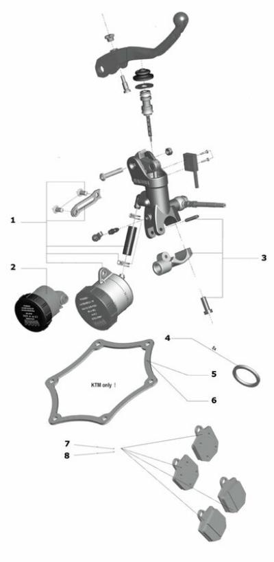 Kit r&eacute;paration de ma&icirc;tre cylindre Magura KIT8JTS SPY ETRIER
