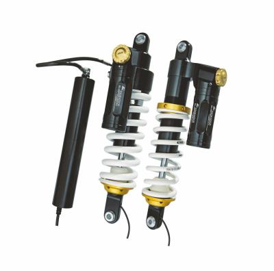 Kit suspension Touratech Plug & Travel EVO avec abaissement - 25 mm - Noir - Jaune