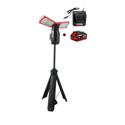 Lampe KS Tools Projecteur portable sur tr&eacute;pied 10 000 Lumens avec batterie 18V 4Ah et chargeur rapide