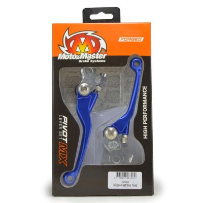 Leviers de frein et d'embrayage Moto Master MM set HVA forg&eacute;s bleu