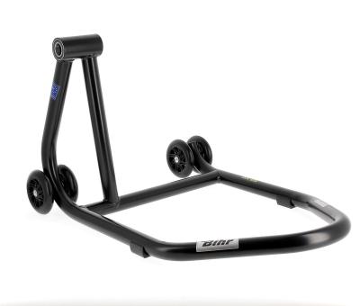 Lève moto Bihr Béquille de stand monobras gauche Home Track noir mat roues noir