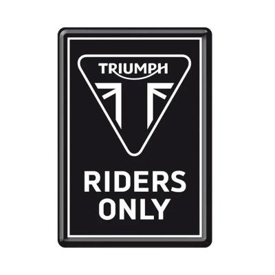 METAL CARD TRIUMPH RIDERS ONLY NOSTALGICART
