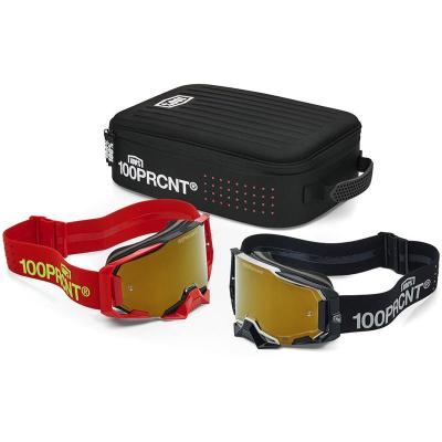 Masque Cross Pack 2 Armega Racer Noir/Rouge Ecran Mirror True Gold 100