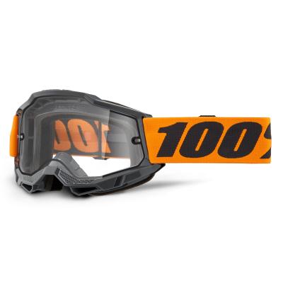 Masque cross 100% ACCURI 2 ENDURO MOTO Orange - Clair 2025