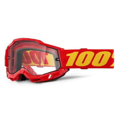 Masque cross 100% ACCURI 2 ENDURO MOTO Rouge - Clair 2025