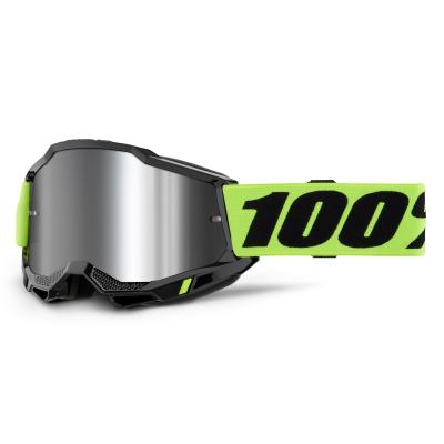 Masque cross 100% ACCURI 2 Jaune Fluo - Mirror Silver 2024