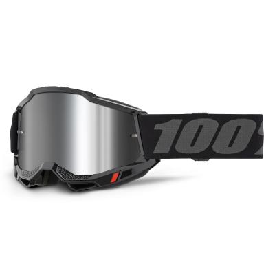 Masque cross 100% ACCURI 2 Noir - Mirror Silver 2024