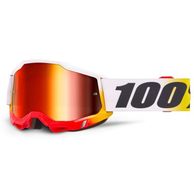 Masque cross 100% ACCURI 2 TORKEN - Ecran Mirror Rouge 2026