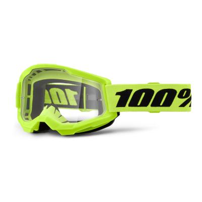 Masque cross 100% STRATA 2 Jaune Fluo - Clair 2025