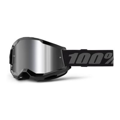 Masque cross 100% STRATA 2 Noir - Mirror Silver 2025