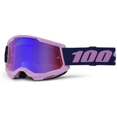 Masque cross 100% STRATA 2 Violet - Mirror Bleu/Rouge 2026