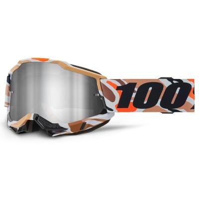Masque cross ACCURI 2 Flea - marron/blanc/orange/mirror Silver 100