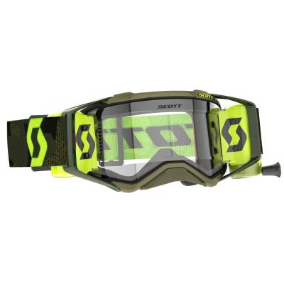 Masque cross Scott Prospect Super WFS - kaki green/neon yellow clear works 2024