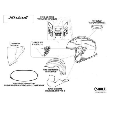Mousses de joues Shoei J-CRUISE 2