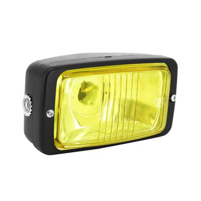 Phare avant P2R PROJECTEUR UNIVERSEL RECTANGLE VITRE JAUNE DIAM 140 mm AMPOULE BA20D
