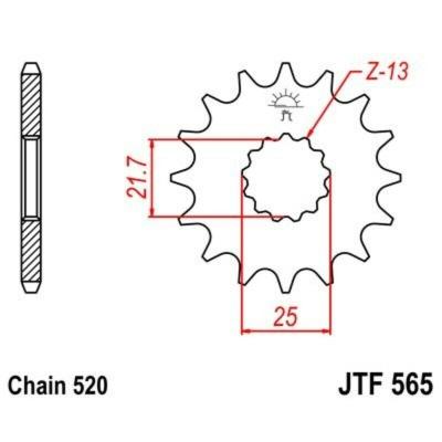 Pignon de sortie de boite JT. Acier Anti - bruit 565 - 520 14 dents