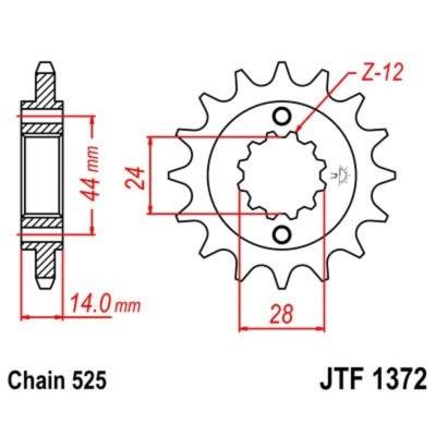 Pignon de sortie de boite JT. acier anti - bruit 1372 - 525