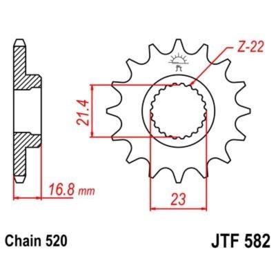 Pignon de sortie de boite JT. acier anti - bruit 582 - 520