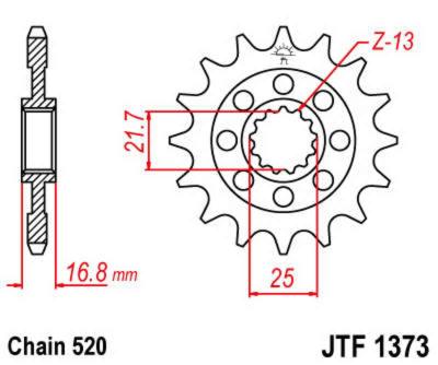 Pignon de sortie de boite JT. acier standard 1373 - 520