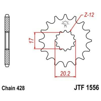 Pignon de sortie de boite JT. acier standard 1556 - 428 12 dents