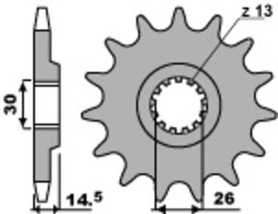 Pignon de sortie de boite PBR acier standard 335 - 630