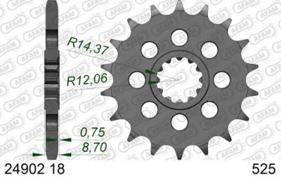 Pignon de sortie de boite SuperProx PSB CST - 1530 18.2 50 - 29056 18S 24902 - 18 - 18 dents