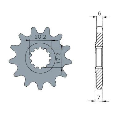 Pignon de sortie de boite Tecnium acier standard 1120 - 420