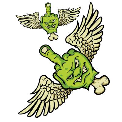 Planche de stickers Lethal Threat FLYING FUCKS 60x80mm