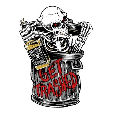 Planche de stickers Lethal Threat MINI GET TRASHED SKELETON 60x80mm