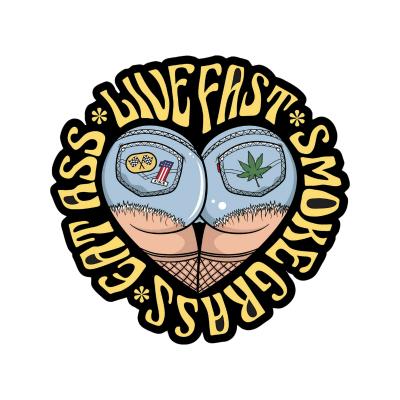 Planche de stickers Lethal Threat MINI LIVE FAST,SMOKE GRASS 60x80mm