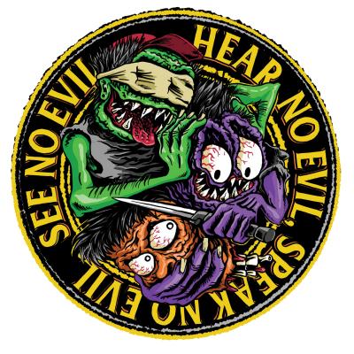 Planche de stickers Lethal Threat MINI NO EVIL MONSTERS 60x80mm