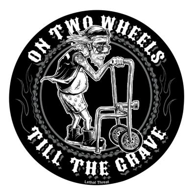Planche de stickers Lethal Threat MINI ON TWO WHEELS TIL THE GRAVE 60x80mm