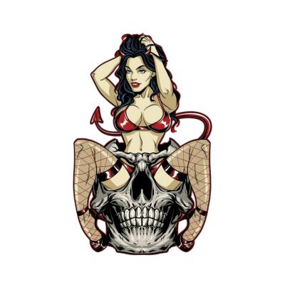 Planche de stickers Lethal Threat MINI PIN UP DIABLE 60x80mm