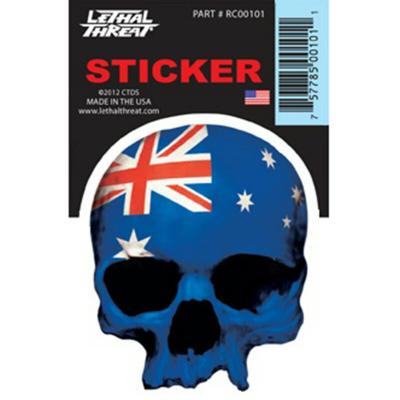 Planche de stickers Lethal Threat MINI TETE MORT DRAPEAU AUSTRALIE 60x80mm