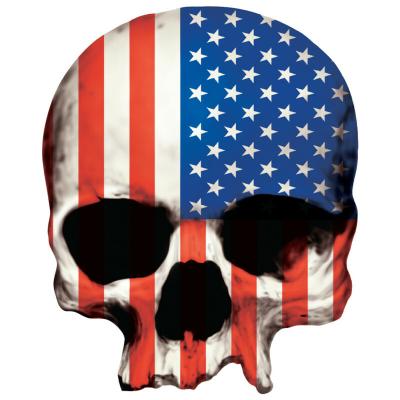 Planche de stickers Lethal Threat MINI TETE MORT DRAPEAU USA 60x80mm