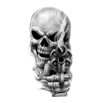 Planche de stickers Lethal Threat MINI TETE MORT GUN 60x80mm