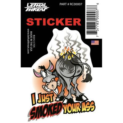 Planche de stickers Lethal Threat MINI VILAIN I JUST SMOKED YOUR ASS 60x80mm