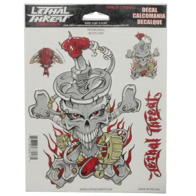 Planche de stickers Lethal Threat PISTON SKULL 150x200mm LT88013