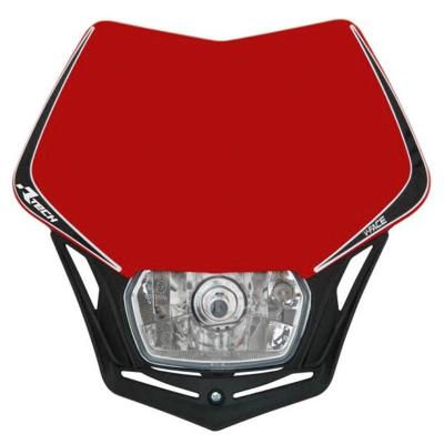 Plaque phare R-tech V-Face Rouge Hsq noir