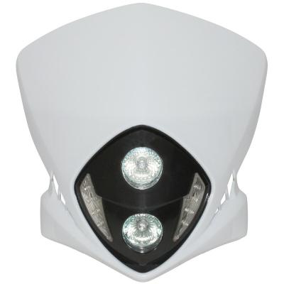 Plaque phare Replay TETE FOURCHE 50 A BOITE UNIVERSEL DUKE BLANC LEDS BLANCHES HALOGENE 2x20W