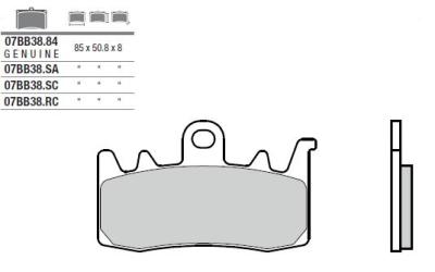 Plaquettes de frein Brembo 07BB38SA M&eacute;tal fritt&eacute;