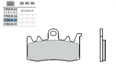 Plaquettes de frein Brembo 07BB38SC M&eacute;tal fritt&eacute;