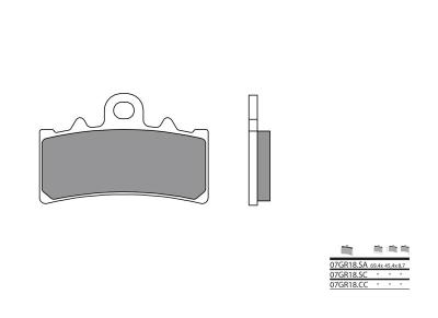Plaquettes de frein Brembo 07GR18SA Métal Fritté