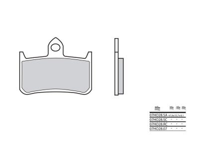 Plaquettes de frein Brembo 07HO28SC M&eacute;tal fritt&eacute;